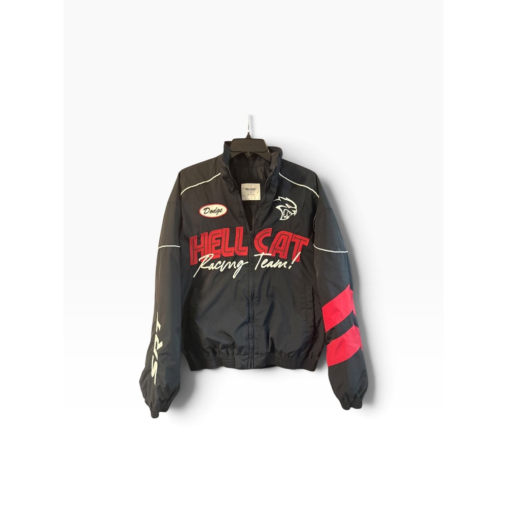 Hollister Dodge Hellcat Racing Team Windbreaker Jacket Black Red Mens Medium